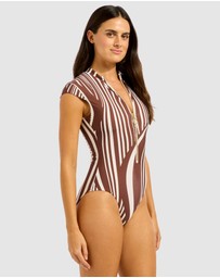 Seafolly - Coastline Zip Front One Piece Swimsuit
