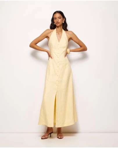 AERE - Rosa Linen Halter Midi Dress
