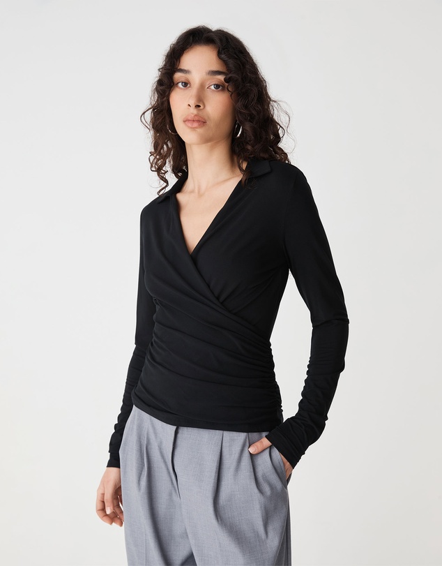 Forcast - Solene Bamboo Wrap Top