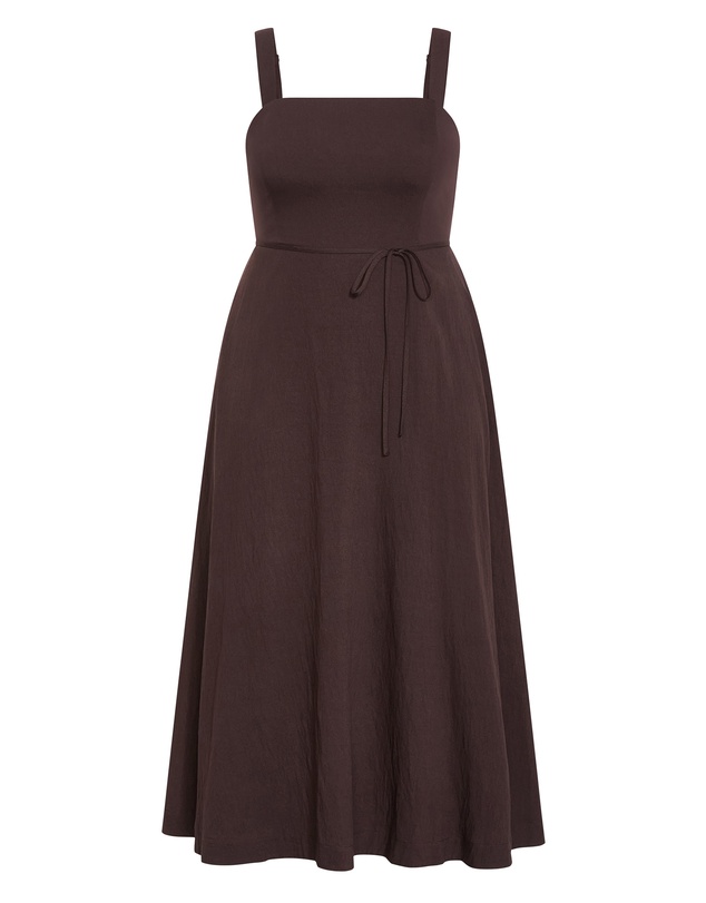 City Chic - Plus size Collins Sleeveless Maxi Dress - chocolate
