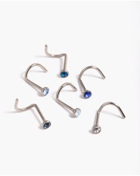 Lovisa - Titanium Crystal Basic Nose 6-Pack