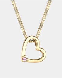 Elli Jewelry - Necklace Crystal Heart 925 Sterling Silver Gold-Plated