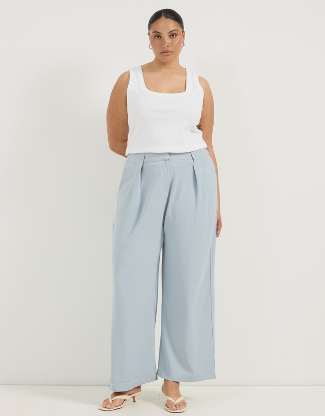 Atmos&Here Curvy - Rosa Wide Leg Tailored Pleated Pants