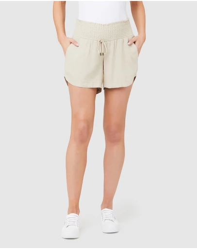 Ripe Maternity - Indi Shirred Linen Short