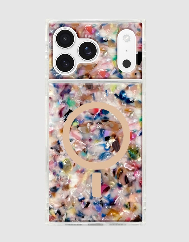 Flaunt - Flaunt Square Rainbow Confetti Tortoise Shell MagSafe Case for iPhone 17 Pro