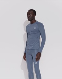 SKINS - SKINS Compression Men's Series-2 Gym Clothing Mens LS Top Blue Grey