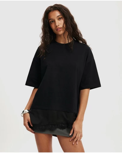 Cotton On - Satin Layered T-Shirt