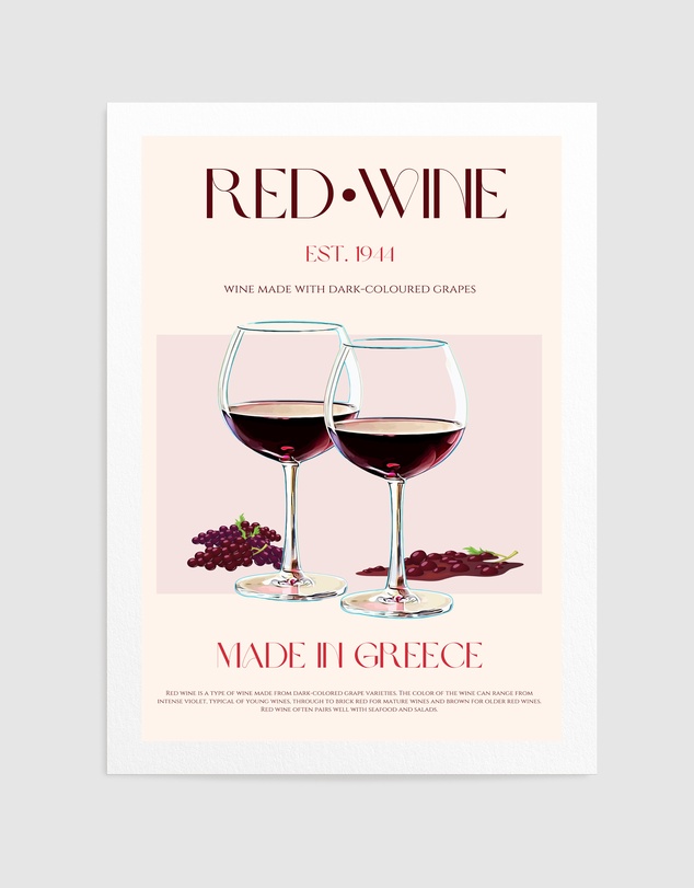 Olive et Oriel - Greek Wine Elegance by Nazma Khokhar Art Print