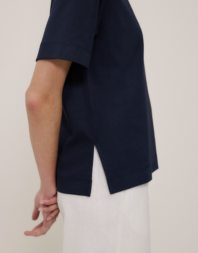 Trenery - Modal Cotton Boxy Crew T-shirt in Night Sky