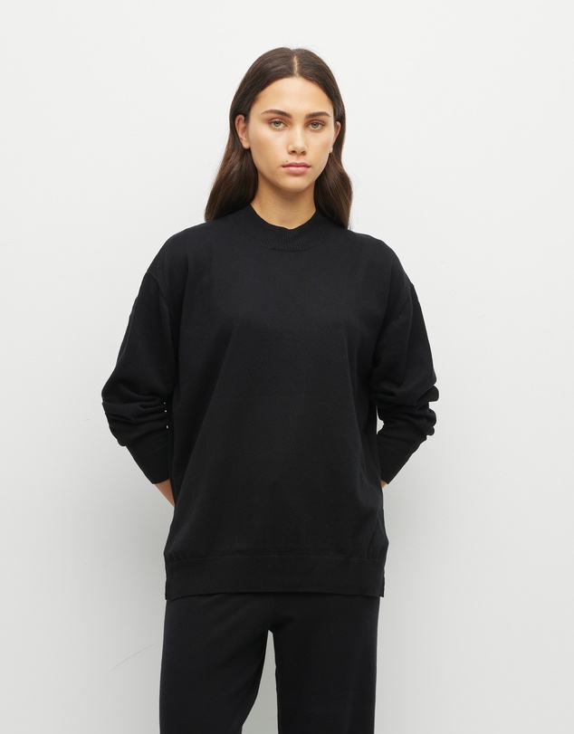 JH Lounge - JHL Crew Sweater (Cotton Cashmere) Black