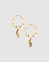 Elli Jewelry - Earrings Kids Creoles butterfly pendant in 925 sterling silver gold plated
