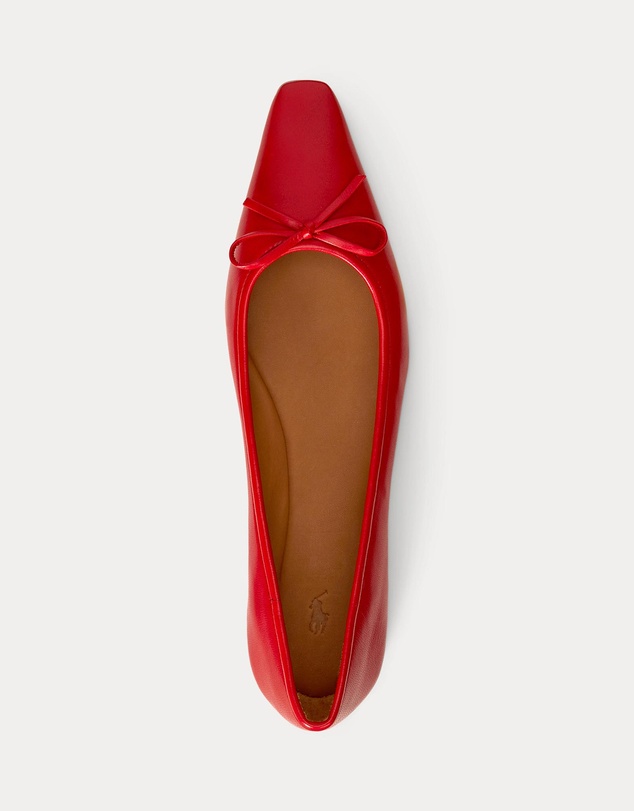 Polo Ralph Lauren - Pointed Leather Ballet Flats - Women's