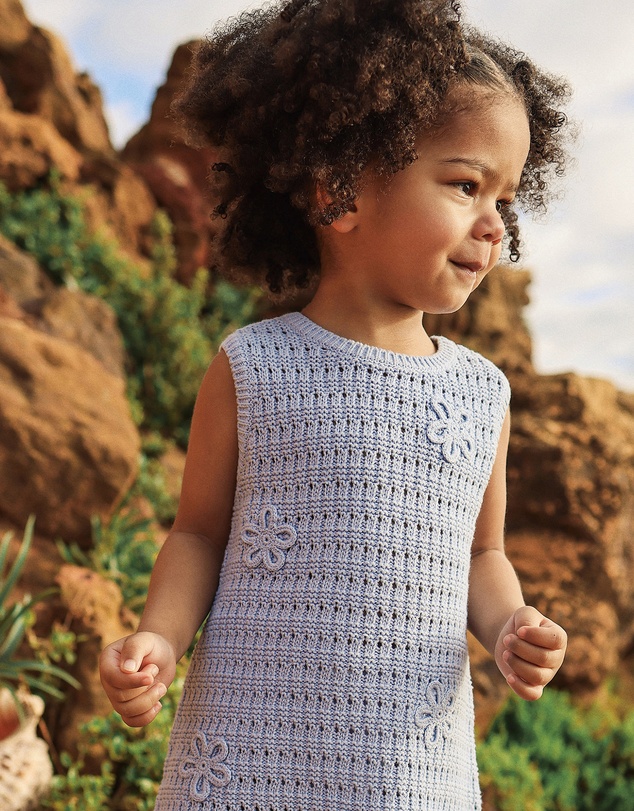 Kynd Baby - Crochet Dress in Blue