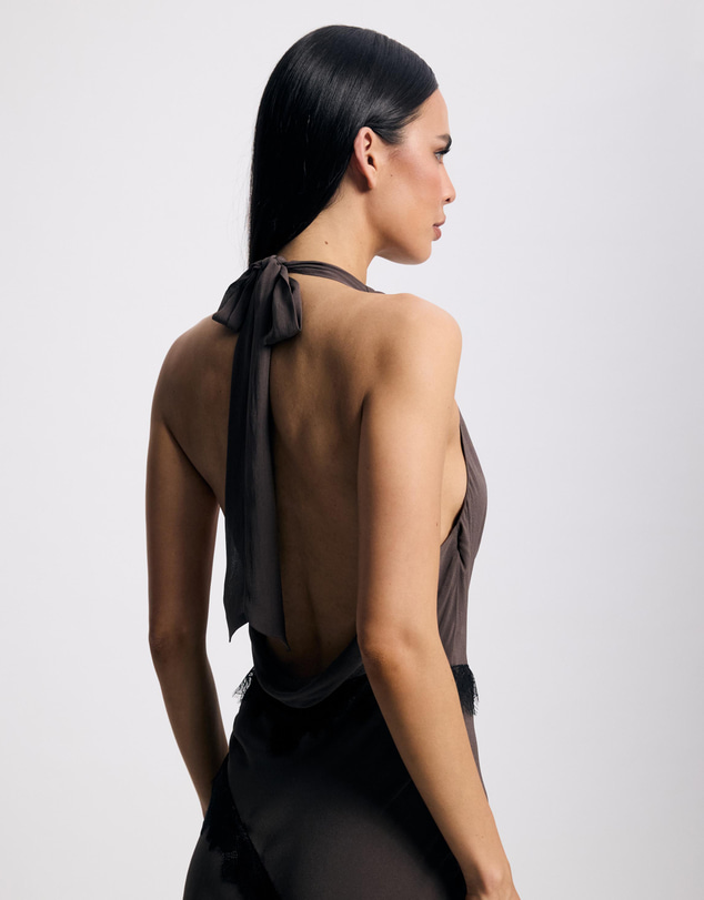 Lover - Coda Lace Trim Halter Midi Dress