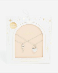 Lovisa - Waterproof Stainless Steel Key & Heart Lock Layered Necklace