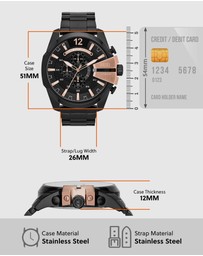 Diesel - Mega Chief Black Chronograph Watch DZ4309