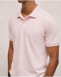 Trenery - Pique Marle Monogram Polo in Soft Lilac