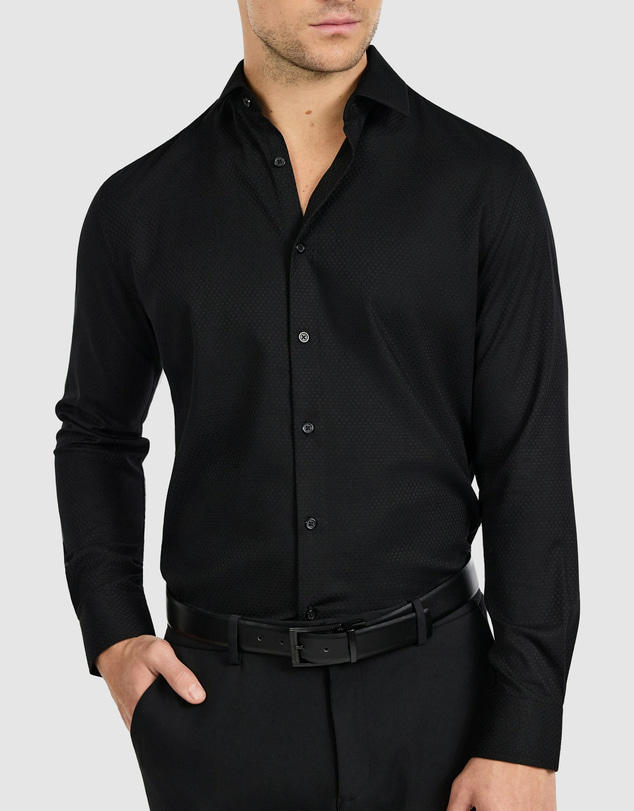 Tarocash - Cy Slim Textured Bamboo Shirt