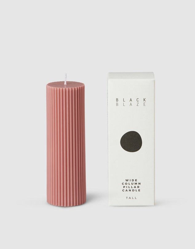 Black Blaze - Wide Column Pillar Candle