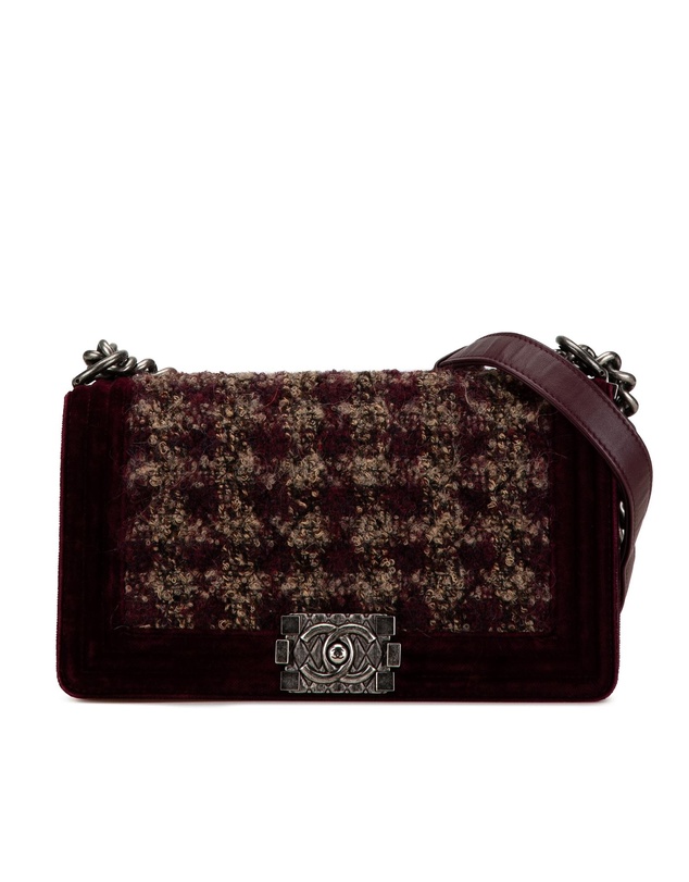 Pre-Loved by Azura Reborn - Pre-Loved Old Medium Velvet and Tweed Boy Flap