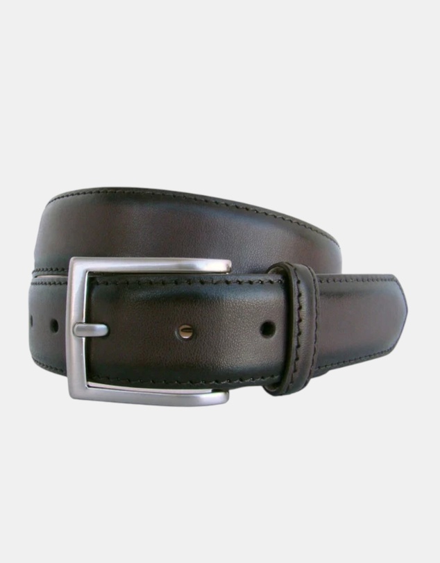 Henry Bucks - HENRY SARTORIAL x LEYVA Calf Leather Belt BROWN