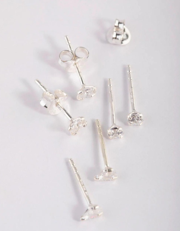 Lovisa - Sterling Silver Cubic Zirconia Stud Earring Pack