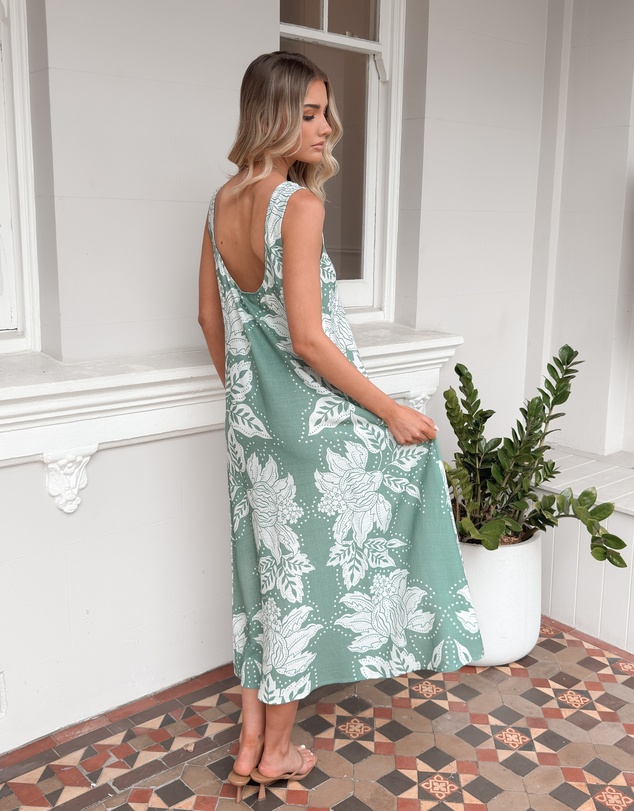 Esther & Co - Noerelle Dress - Sage Floral