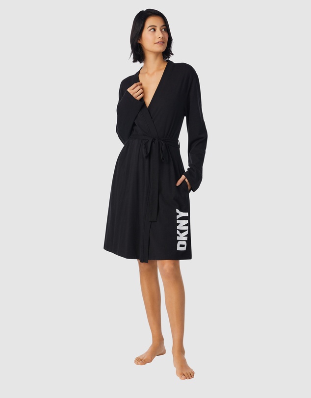 DKNY - Cotton & Viscose Jersey Short Dressing Gown Lounge Robe