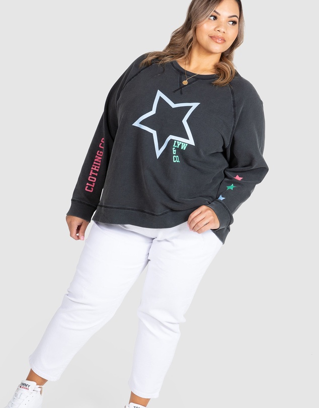 Love Your Wardrobe - LYW & Co Multi Print Sweat Top