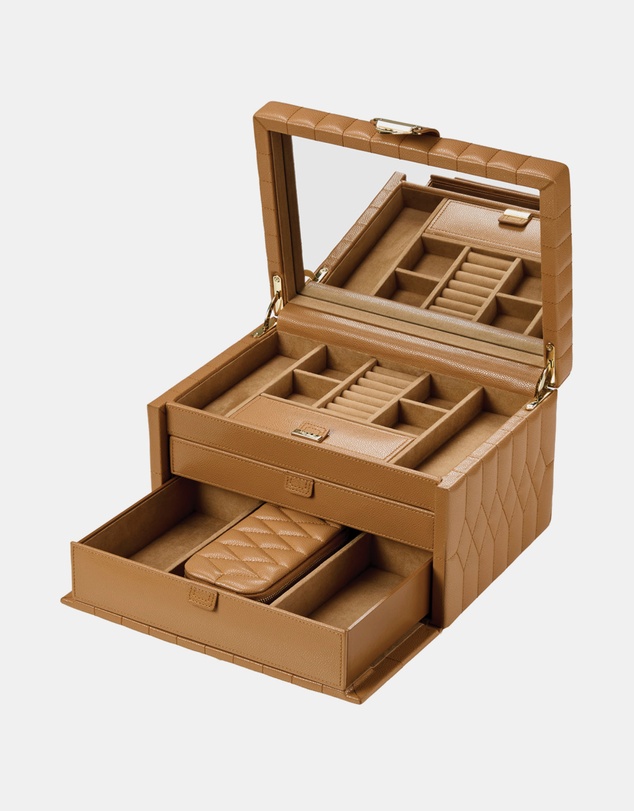 Wolf - WOLF Lauren Medium jewellery Box Caramel