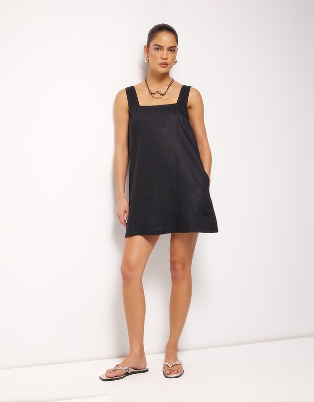 AERE - Ivy Linen Trapeze Mini Dress
