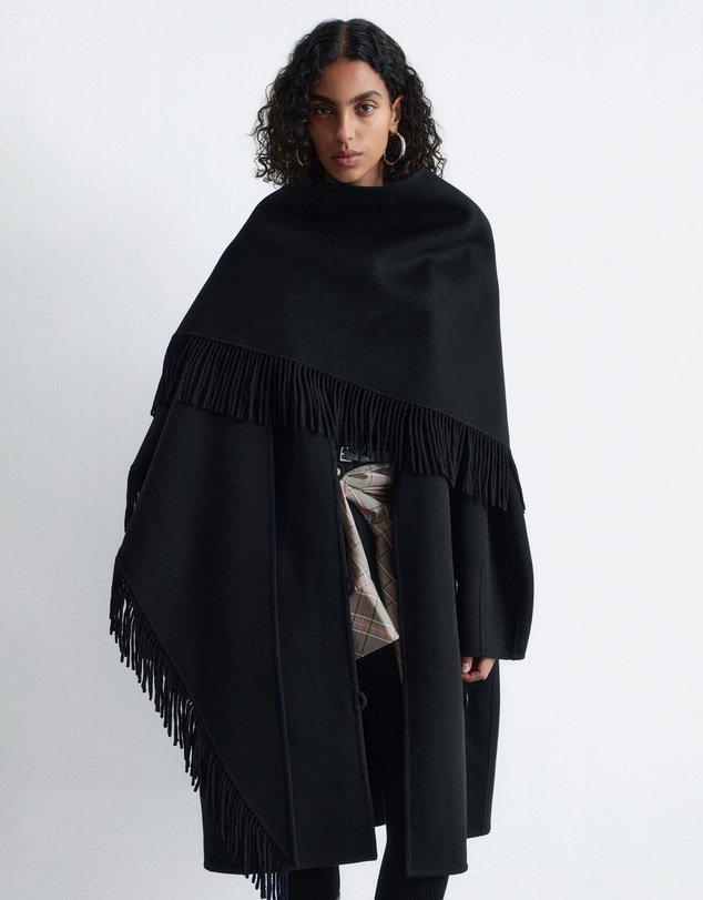 & Other Stories - Fringed Shawl Wool Coat