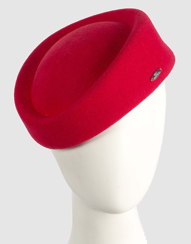 Max Alexander - Felt Red Pillbox Hat