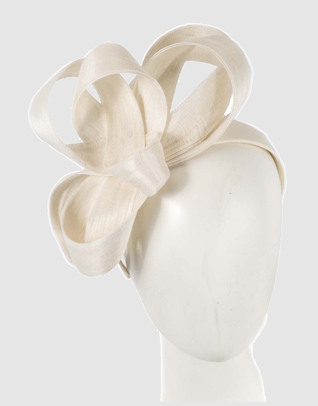 Fillies Collection - Cream Abaca Loops Racing Fascinator