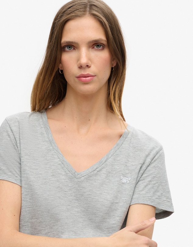 Superdry - Studios Slub Embroidered Vee Tee