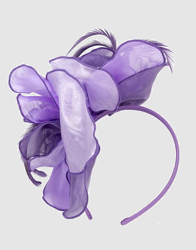 Max Alexander - Purple Lilac Organza Flower Fascinator