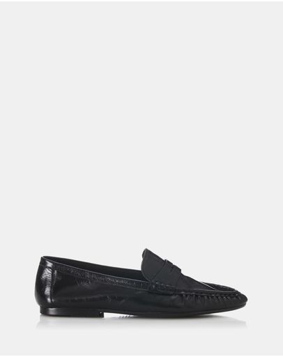 Black Oily Crinkle Leather