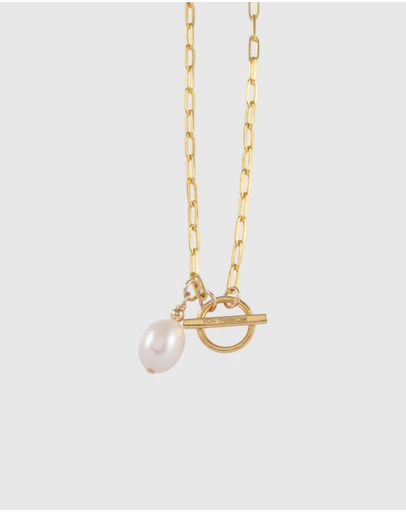 Von Treskow - Fine Clip Chain Necklace with Oval Pearl