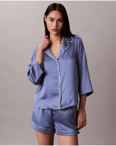 Calvin Klein - Sheen Satin Short Sleeve Shirt