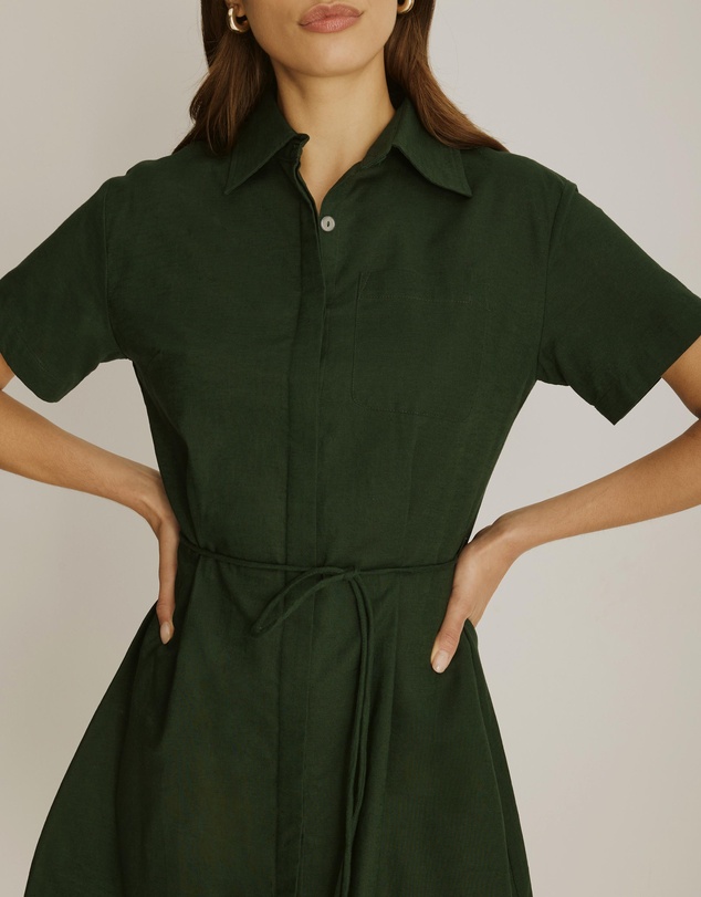 Atmos&Here - Cara Tie Waist Mini Shirt Dress