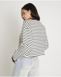 Subtitled - Long Sleeve Stripe Top