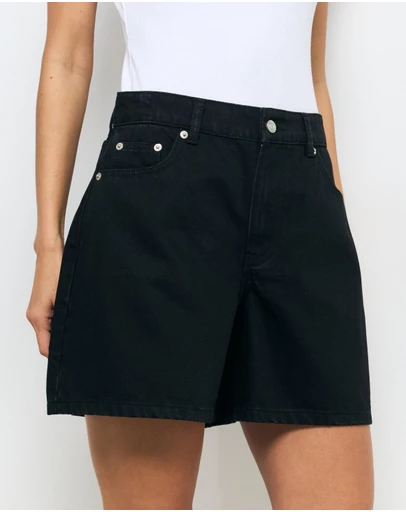 AERE - Rosa Mid Length Denim Shorts