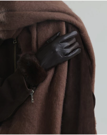 Morgan & Taylor - Gia Faux Leather Gloves in Brown