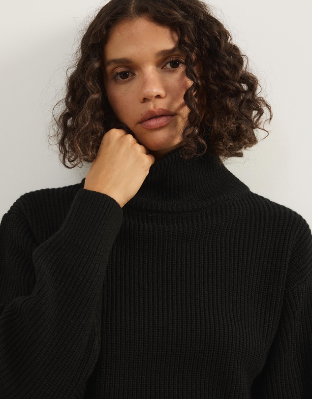 Atmos&Here - Alice Rib Knit Funnel Neck Jumper