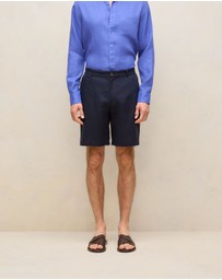 Trenery - Linen Tailored Relaxed Short in Navy