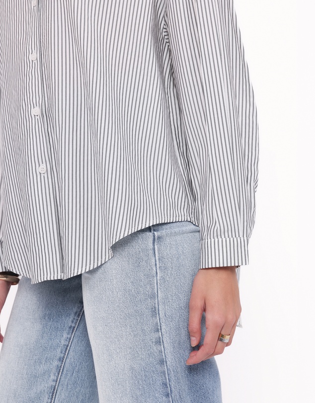 Petal & Pup - Edna Shirt - Charcoal Stripe
