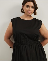 Atmos&Here Curvy - Cora Drawstring Poplin Midi Dress