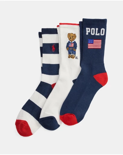 Polo Ralph Lauren - Polo Bear Crew Sock 3-Pack - Kids-Teens