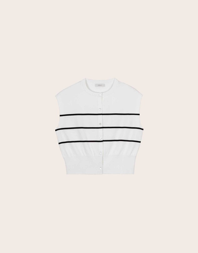 IDA+S - Lena Striped Button Up Top