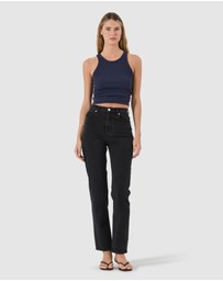 Rolla's - Loulou Straight Jean Long - Noir
